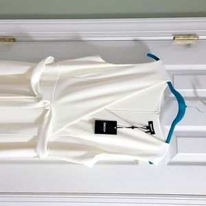 Creme faux wrap dress size 16 with tags